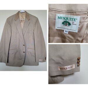 NEW Mesquite Niver Western Blazer Jacket Mens 46R Corduroy Accent Tan Brown
